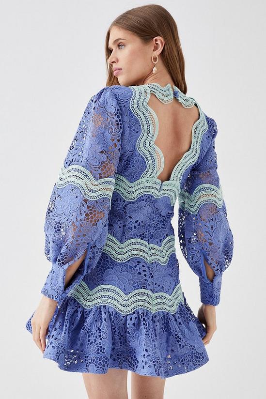 Coast Lace Blouson Sleeve Trim Detail Mini Dress 3
