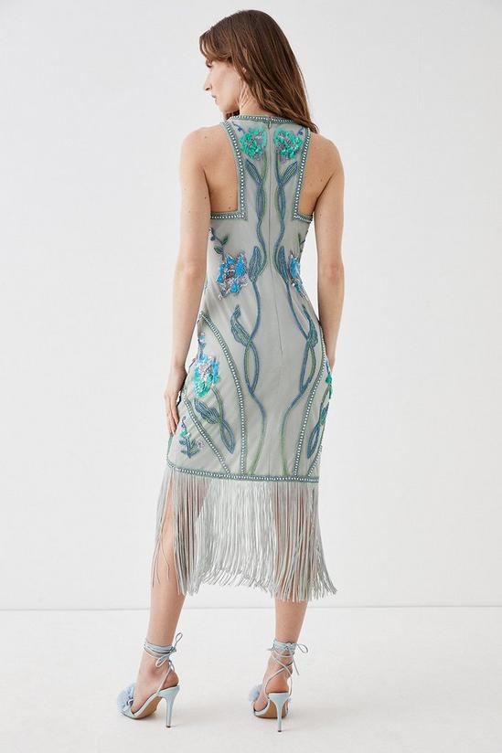 Coast Alexandra Farmer Hand Embellished Midi Dress With Ombre Frin 4