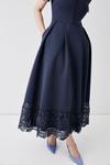 Coast Lace Panel Scuba Full Skirt Midi Dress thumbnail 3