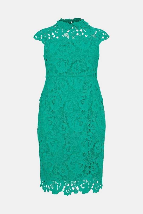 Coast Plus Size Lace Pencil Dress With Applique Neckline 4
