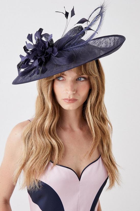 Coast Feather Flower And Loop Large Fascinator 1