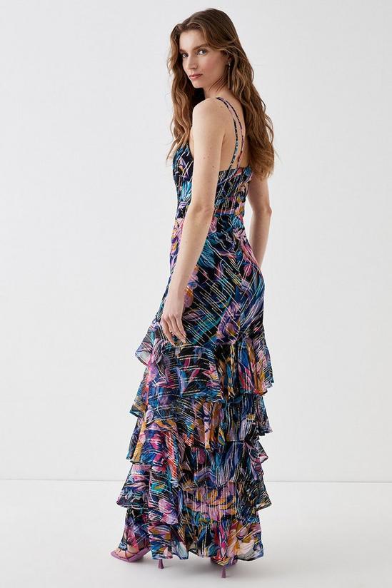 Coast Alexandra Farmer Metallic Tiered Skirt Maxi Dress 4