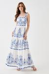 Coast Tiered Contrast Embroidered Square Neck Maxi Dress thumbnail 1