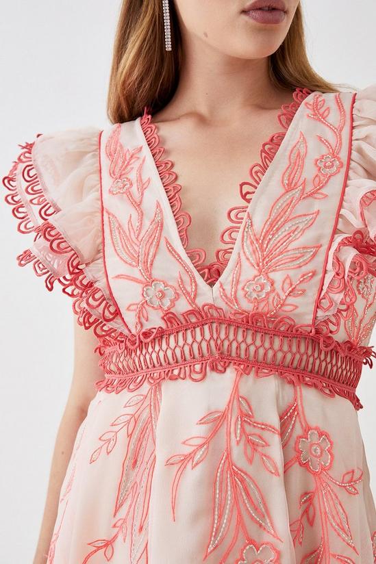 Coast Premium Embroidered Organza Mini Dress With Ruffle Shoulder 2