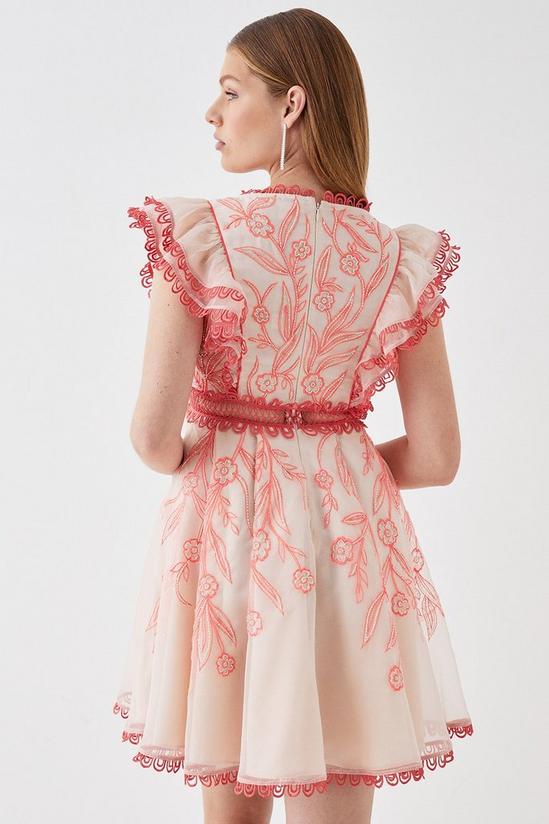 Coast Premium Embroidered Organza Mini Dress With Ruffle Shoulder 3