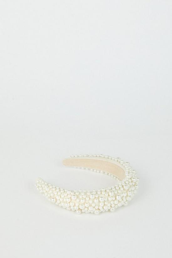 Coast Pearl Cluster Embellished Bridal Headband 2