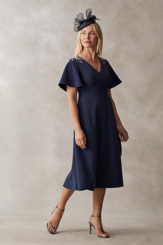 Coast Premium Flutter Sleeve Embellished Midi Dress 1
