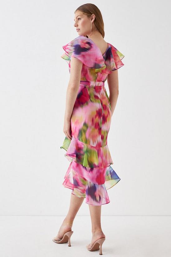 Coast Organza Pencil Dress With Double Ruffle And Tier 3