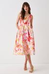 Coast Cut Out Twill Midi Dress In Floral Ombre thumbnail 3