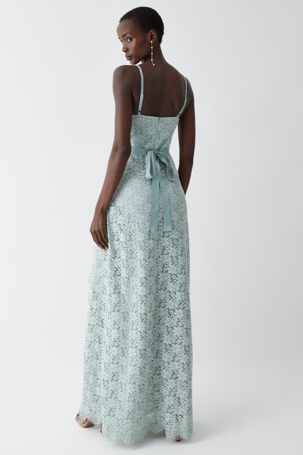 Sage green store lace maxi dress