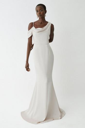 Related Product Satin Asymmetrical Neckline Bridesmaids Dress