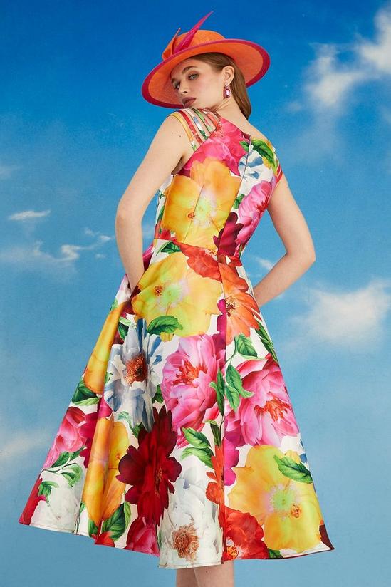 Coast Lisa Tan Multi Strap Floral Midi Dress 4