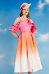 Coast Lisa Tan Ruffle Sleeve Ombre Midi Dress thumbnail 3