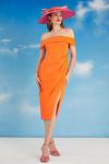 Coast Lisa Tan Premium Satin Pleat Detail Pencil Dress thumbnail 1