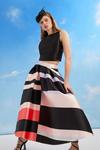 Coast Lisa Tan Geo Stripe Full Midi Skirt thumbnail 1
