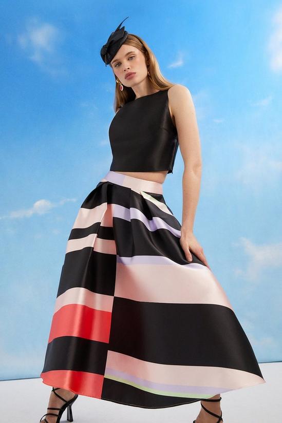 Coast Lisa Tan Geo Stripe Full Midi Skirt 1