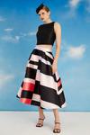 Coast Lisa Tan Geo Stripe Full Midi Skirt thumbnail 2