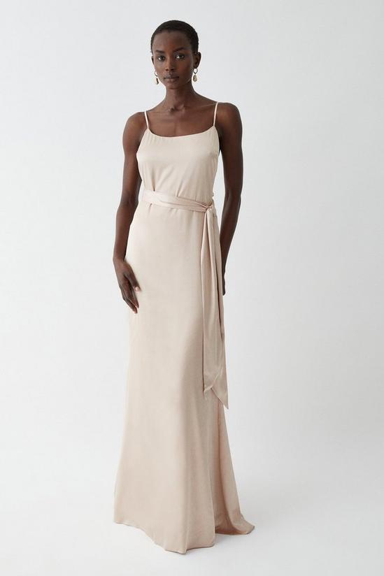 Coast Satin Slip Bridesmaids Dress With Detachable Sash 1