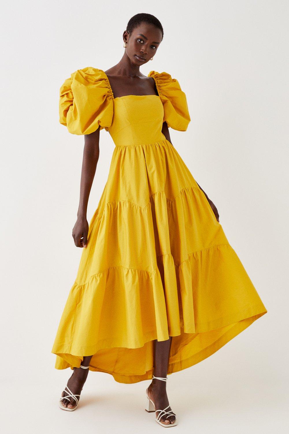 Yellow bell hot sale sleeve dress