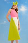 Coast Lisa Tan Colour Block Midi Dress thumbnail 1