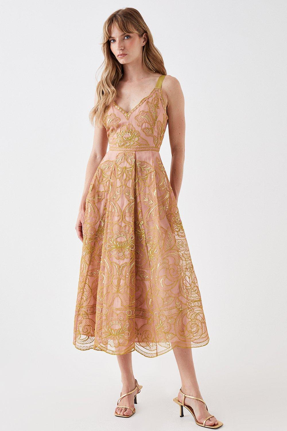 Coast alodie spot embroidered hot sale dress