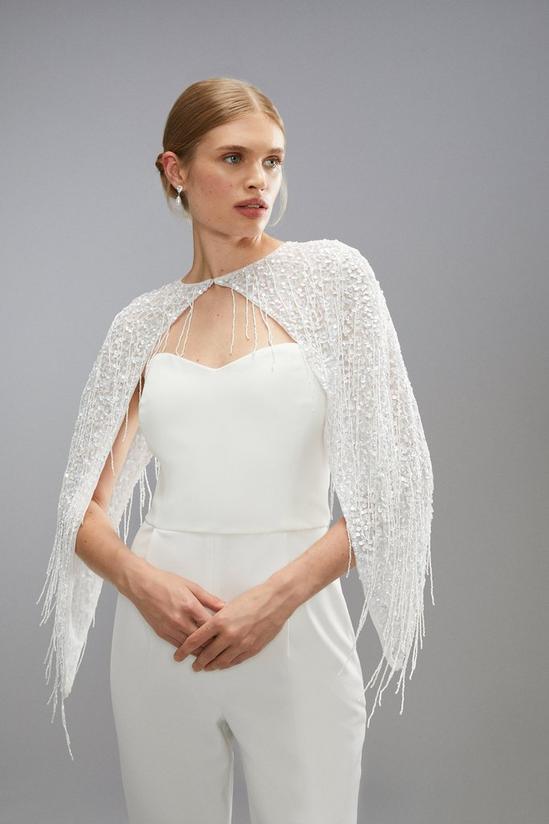Coast Sequin And Bead Embellished Bridal Cape 1
