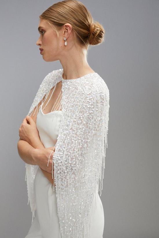 Coast Sequin And Bead Embellished Bridal Cape 2
