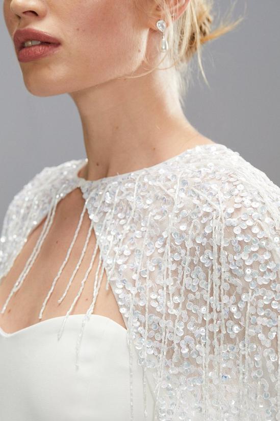 Coast Sequin And Bead Embellished Bridal Cape 3