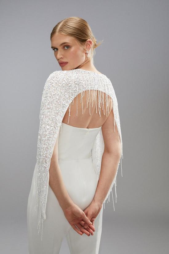 Coast Sequin And Bead Embellished Bridal Cape 4