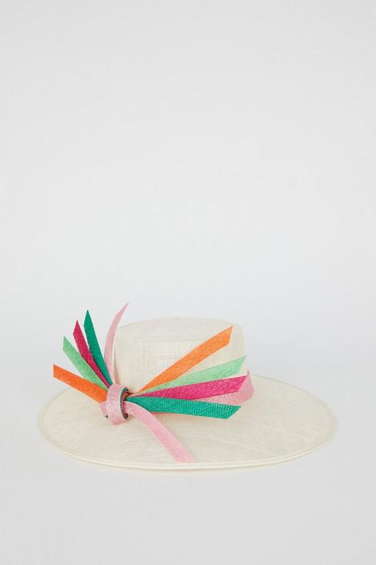 Coast Lisa Tan Rainbow Knot Boater Hat 3