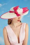 Coast Lisa Tan Ombre Feather And Bow Detail Wide Brim Hat thumbnail 1