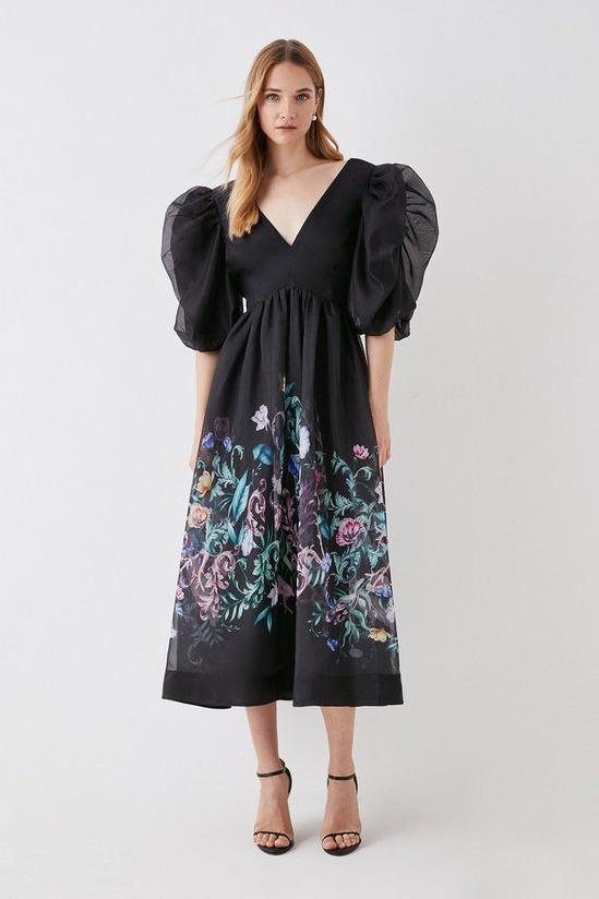 Coast The Collector Organza Puff Sleeve Dress With Tie Back 2