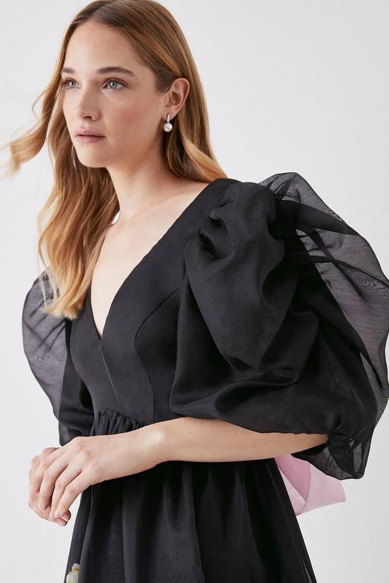 Coast The Collector Organza Puff Sleeve Dress With Tie Back 3