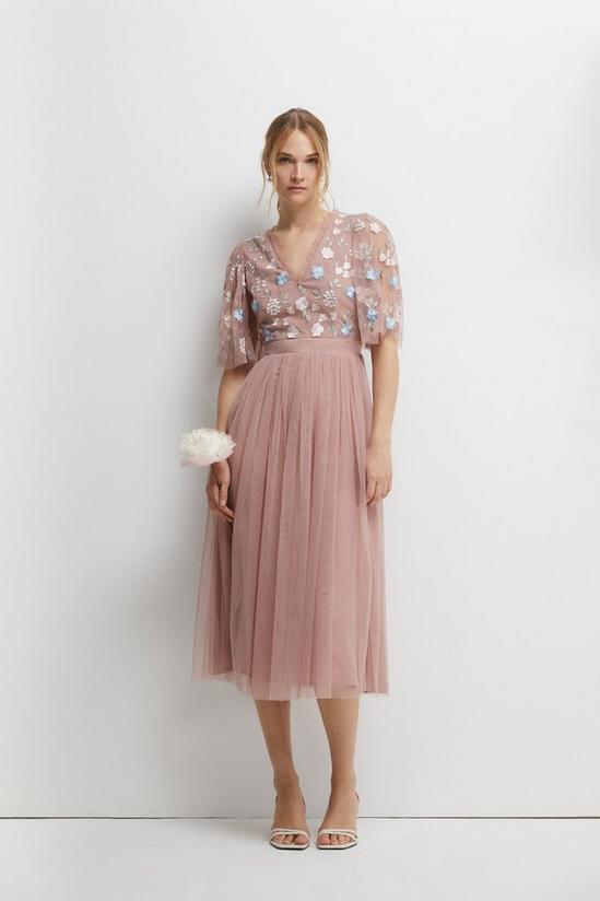 Coast Meadow Floral Embroidered V Neck Bridesmaids Dress 1