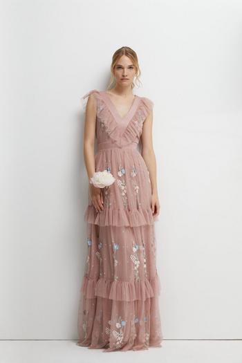 Related Product Meadow Floral Embroidered Maxi Bridesmaids Dress