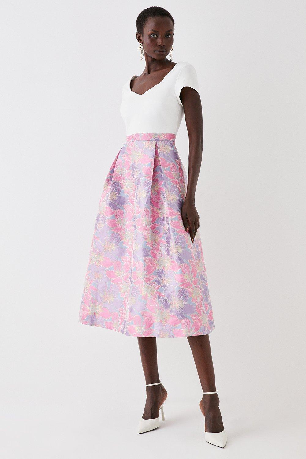 Pink shop jacquard skirt