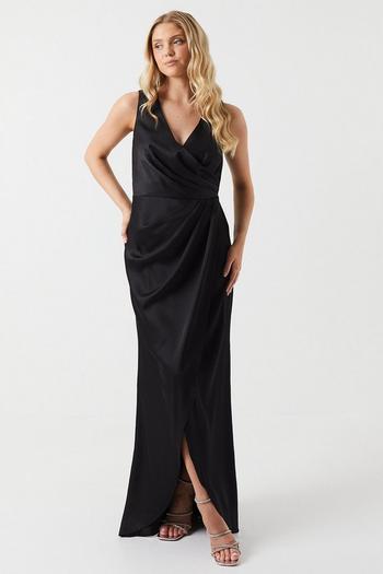 Related Product Ruched Waist Detail Satin Bridesmaids Dress