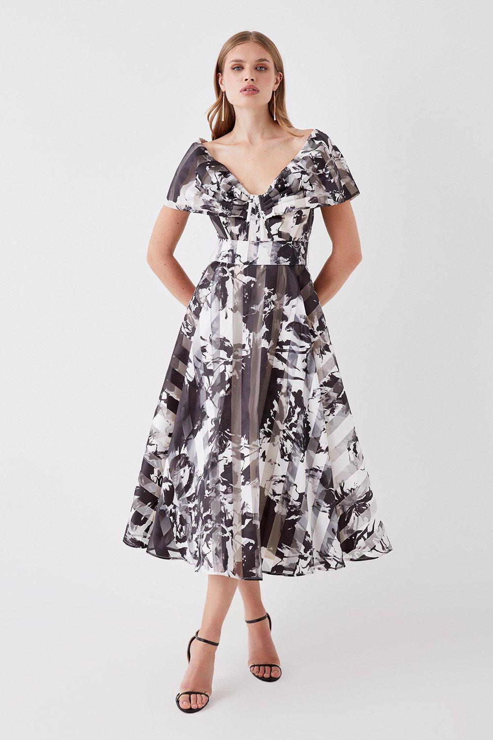 Dresses Bardot Midi Dress In Stripe Organza Coast