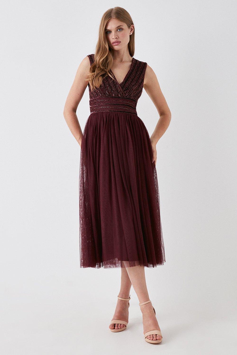 Coast burgundy hot sale bridesmaid dress