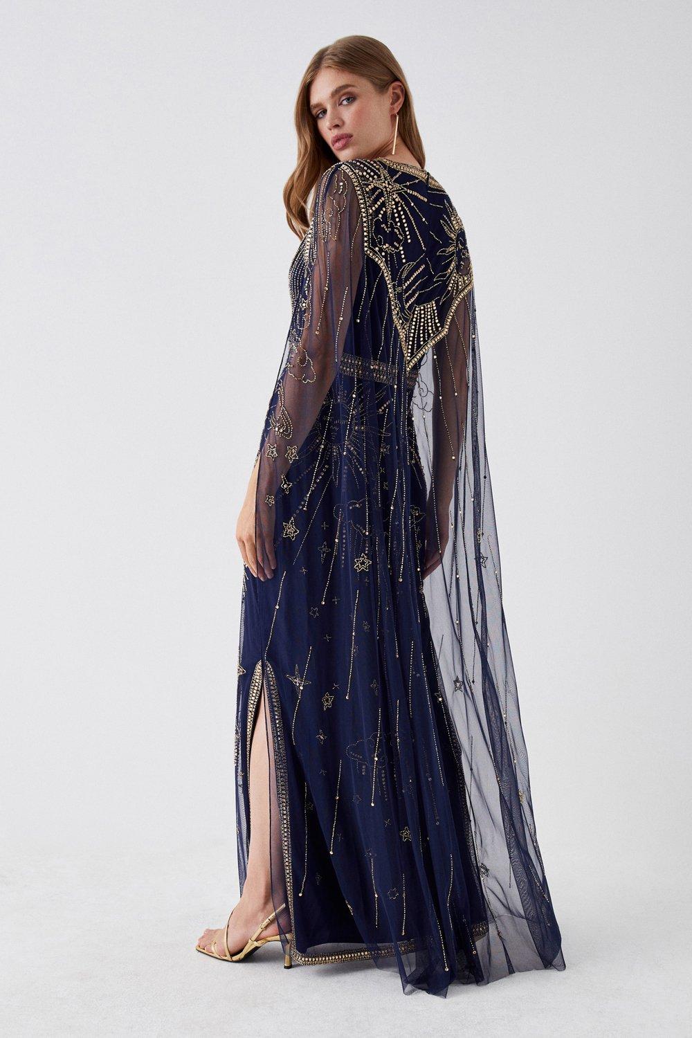 Cape back 2025 maxi dress