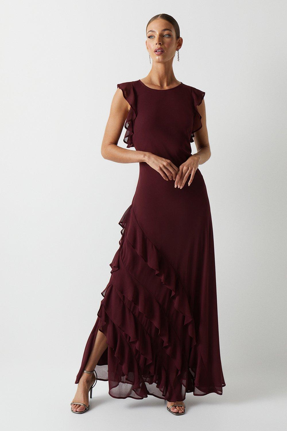 Alex ruffle shop maxi dress bardot