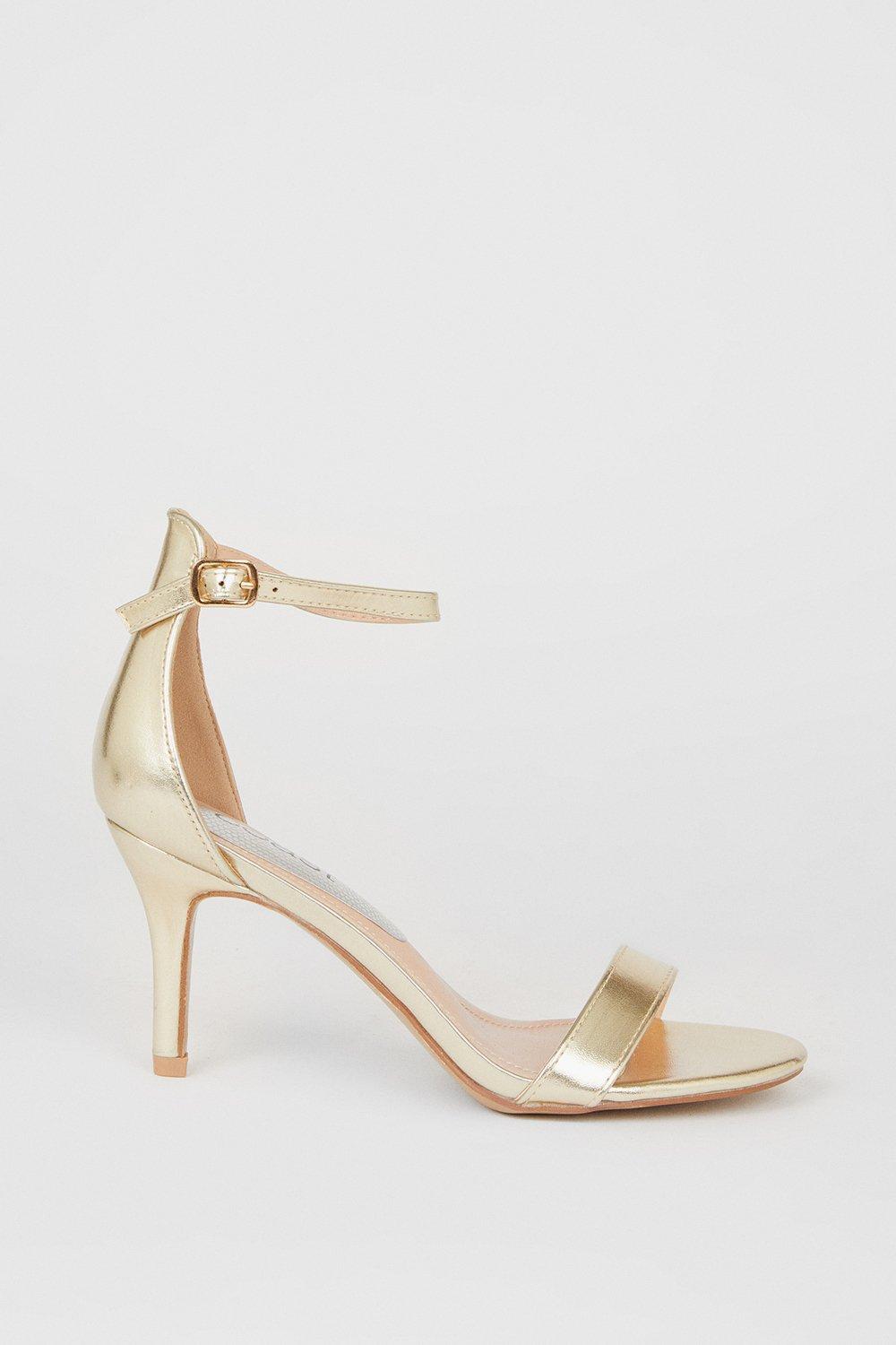 Trinnie Barely There Stiletto Heeled Sandals - Gold