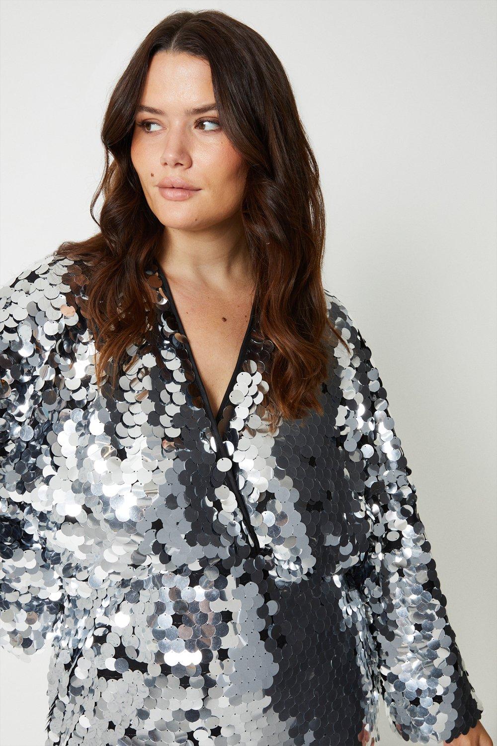 Silver sequin kimono on sale jacket