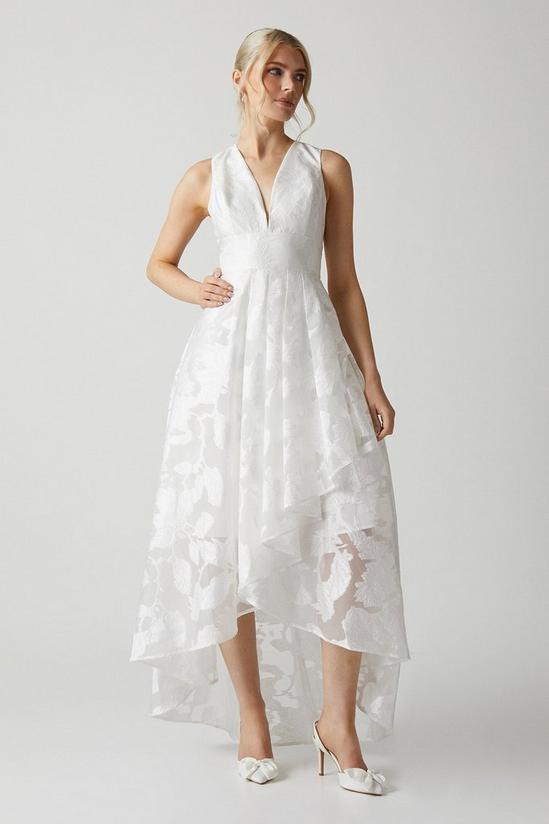 Dresses | Plunge Neck Waterfall Organza Jacquard Maxi Dress | Coast