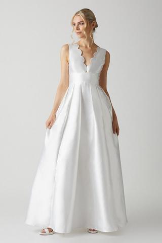 UK White Ivory Plus Size V Neck Sleeveless A Line Beach Wedding Dress Size  6-26