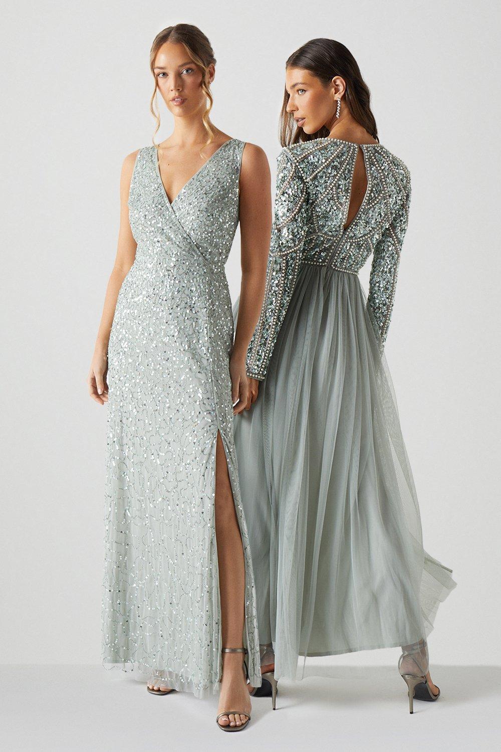 Constance sequin embellished maxi bridesmaid clearance dress