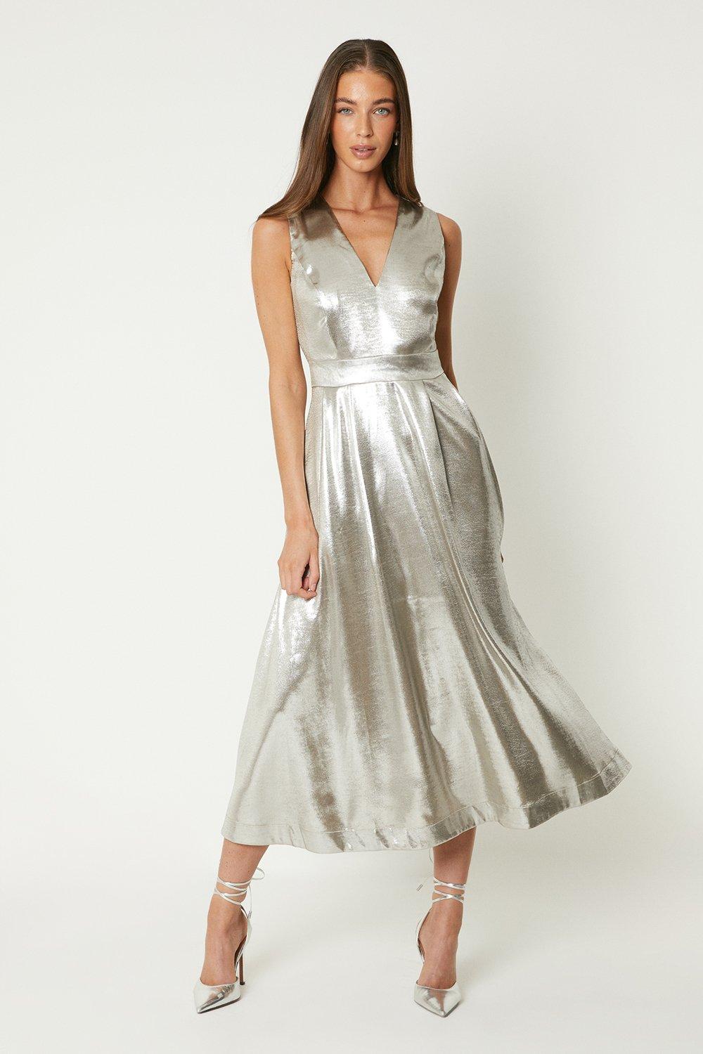 Coast metallic outlet dress