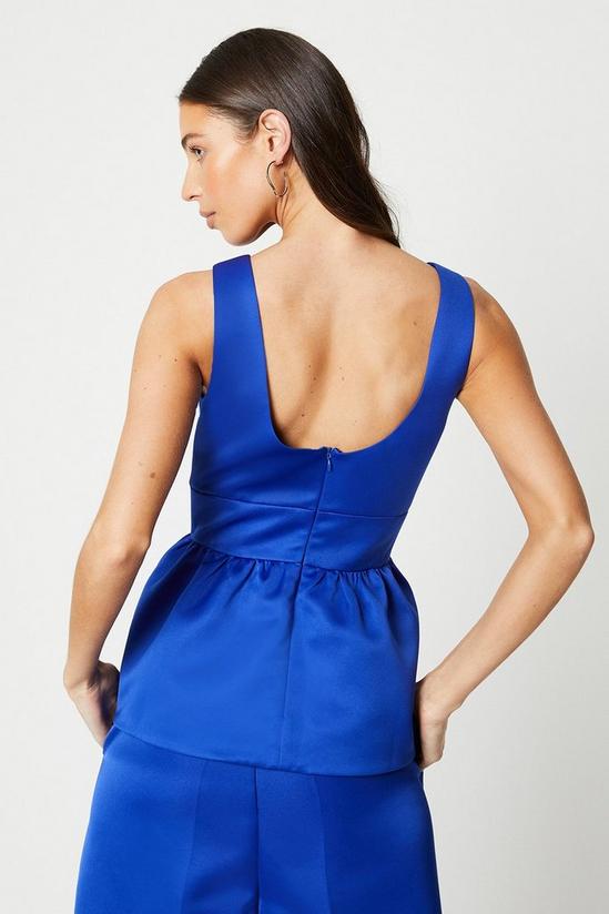 Coast Bow And Pleat Structured Satin Peplum Top 3