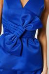 Coast Bow And Pleat Structured Satin Peplum Top thumbnail 4