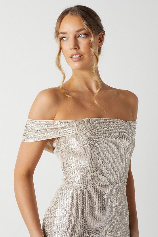 Coast Sequin Bardot Bridesmaids Maxi Dress 5